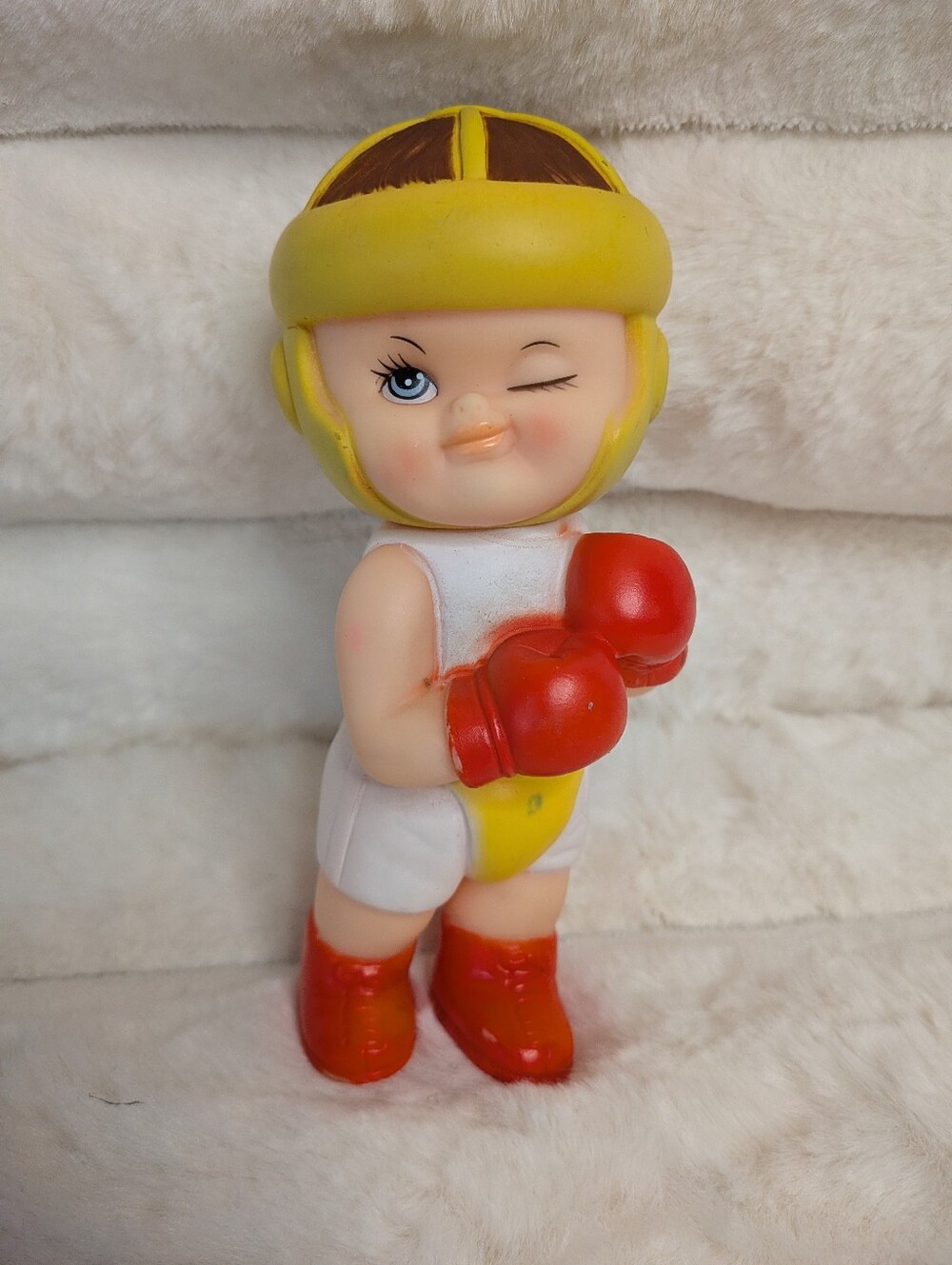 Vtg Iwai Industrial Co. Baby Boxer Rubber Squeaky Toy 1971